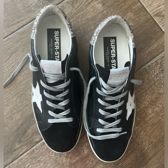 Golden Goose Superstar Sneakers size 41 EUC Black/White/Silver - Picture 10 of 10